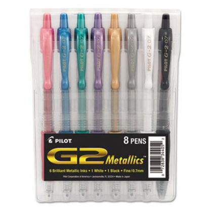 Picture of G2 Metallics Gel Pen, Retractable, Fine 0.7 mm, Assorted Ink and Barrel Colors, 8/PackPIL-34405