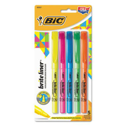 Picture of Brite Liner Highlighter, Assorted Ink Colors, Chisel Tip, Assorted Barrel Colors, 5/SetBIC-BLP51WASST