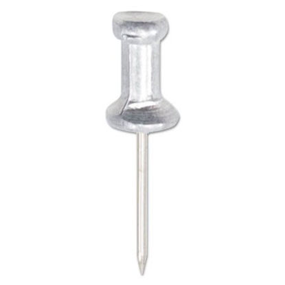 Picture of Aluminum Head Push Pins, Aluminum, Silver, 5/8", 100/BoxGEM-CPAL5