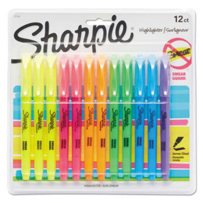 Picture of Pocket Style Highlighters, Assorted Ink Colors, Chisel Tip, Assorted Barrel Colors, DozenSAN-27145