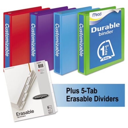 Picture of Durable D-Ring View Binder Plus Pack, 3 Rings, 1.5" Capacity, 11 x 8.5, Assorted, 4/CartonMEA-66534AU