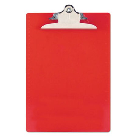 Picture of Recycled Plastic Clipboard with Ruler Edge, 1" Clip Cap, 8.5 x 11 Sheets, RedSAU-21601
