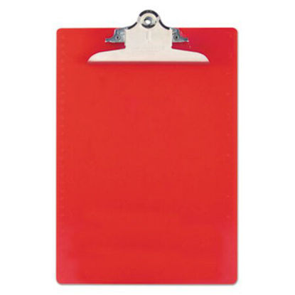 Picture of Recycled Plastic Clipboard with Ruler Edge, 1" Clip Cap, 8.5 x 11 Sheets, RedSAU-21601