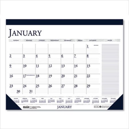 Picture of Recycled Two-Color Monthly Desk Calendar with Large Notes Section, 18.5 x13, 2022HOD-1646