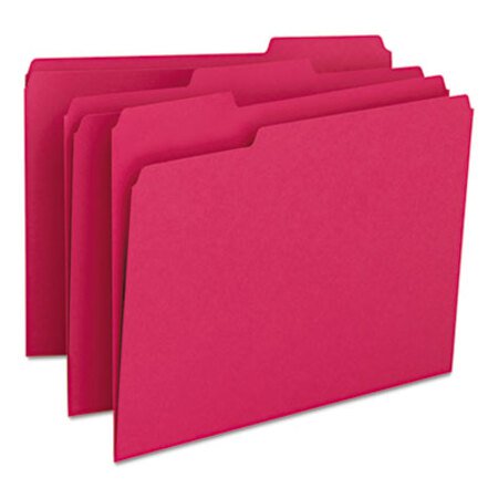Picture of Colored File Folders, 1/3-Cut Tabs, Letter Size, Red, 100/BoxSMD-12743