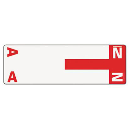 Picture of AlphaZ Color-Coded First Letter Combo Alpha Labels, A/N, 1.16 x 3.63, Red/White, 5/Sheet, 20 Sheets/PackSMD-67152