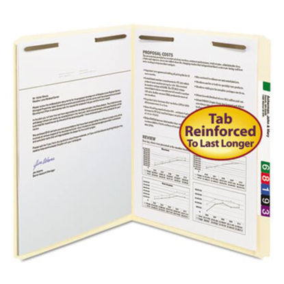 Picture of Top Tab 2-Fastener Folders, Straight Tab, Letter Size, 11 pt. Manila, 50/BoxSMD-14513