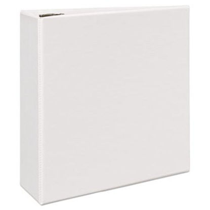 Picture of Durable View Binder with DuraHinge and EZD Rings, 3 Rings, 4" Capacity, 11 x 8.5, White, (9801)AVE-09801
