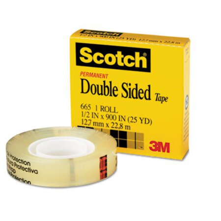 Picture of Double-Sided Tape, 1" Core, 0.5" x 75 ft, ClearMMM-66512900