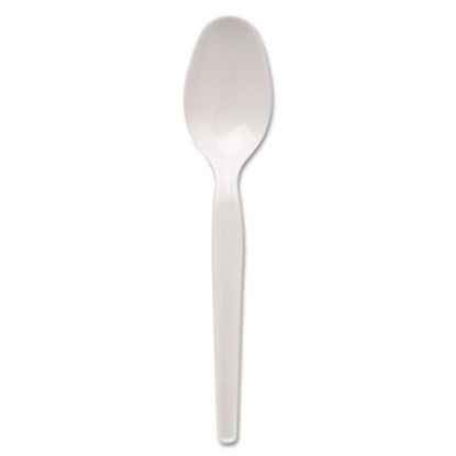 Picture of Plastic Cutlery, Heavy Mediumweight Teaspoons, White, 1,000/CartonDXE-TM217