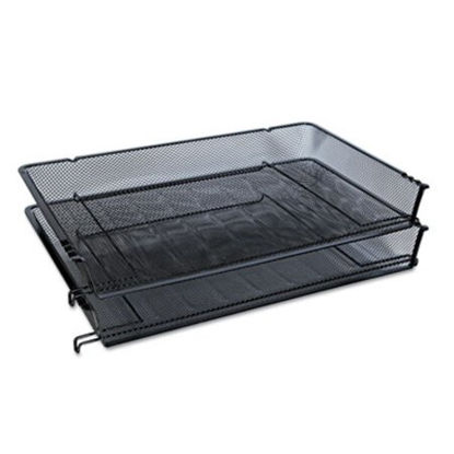 Picture of Deluxe Mesh Stacking Side Load Tray, 1 Section, Legal Size Files, 17" x 10.88" x 2.5", BlackUNV-20012