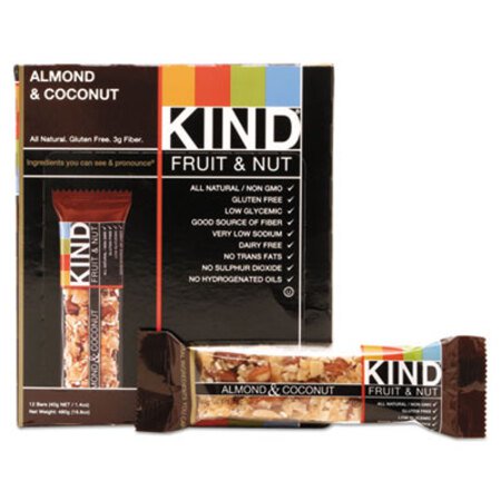 Picture of Fruit and Nut Bars, Almond and Coconut, 1.4 oz, 12/BoxKND-17828