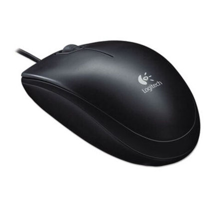 Picture of B100 Optical USB Mouse, USB 2.0, Left/Right Hand Use, BlackLOG-910001439