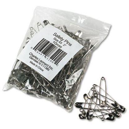 Picture of Safety Pins, Nickel-Plated, Steel, 2" Length, 144/PackLEO-83200