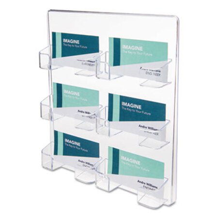 Picture of 6-Pocket Business Card Holder, Holds 480 Cards, 8.5 x 1.63 x 9.75, Plastic, ClearDEF-70601