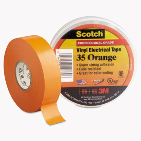 Picture of Scotch 35 Vinyl Electrical Color Coding Tape, 3" Core, 0.75" x 66 ft, OrangeMMM-10869