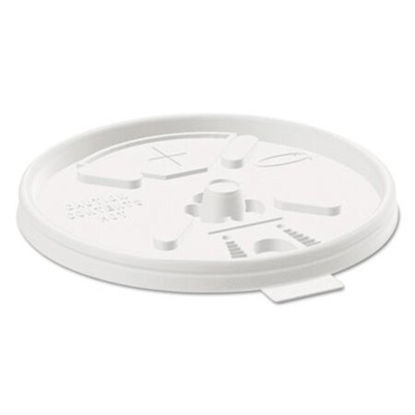 Picture of Lift n' Lock Plastic Hot Cup Lids, With Straw Slot, Fits 12 oz to 24 oz Cups, Translucent, 100/Pack, 10 Packs/CartonDCC-16FTLS