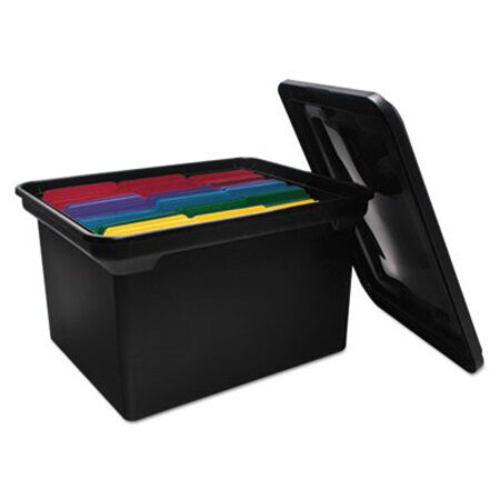 Picture of File Tote with Lid, Letter/Legal Files, 14.13" x 18" x 10.75", BlackAVT-34052