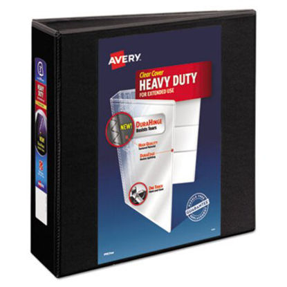Picture of Heavy-Duty View Binder with DuraHinge and Locking One Touch EZD Rings, 3 Rings, 3" Capacity, 11 x 8.5, BlackAVE-79693