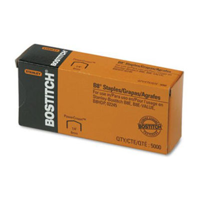 Picture of B8 PowerCrown Premium Staples, 0.25" Leg, 0.5" Crown, Steel, 5,000/BoxBOS-STCRP211514