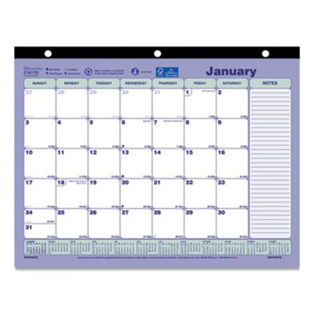 Picture of Monthly Desk Pad Calendar, 11 x 8.5, 2022RED-C181721