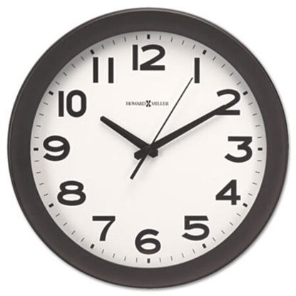 Picture of Kenwick Wall Clock, 13.5" Overall Diameter, Black Case, 1 AA (sold separately)MIL-625485