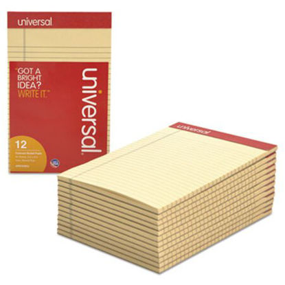 Picture of Colored Perforated Writing Pads, Narrow Rule, 5 x 8, Ivory, 50 Sheets, DozenUNV-35852