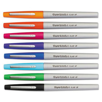 Picture of Flair Felt Tip Porous Point Pen, Stick, Extra-Fine 0.4 mm, Assorted Ink and Barrel Colors, 8/PackPAP-1927694