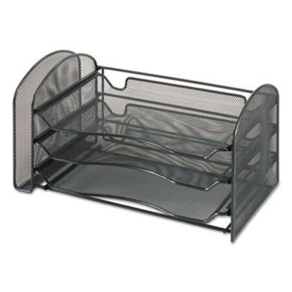 Picture of Mesh Desk Organizer, 1 Vertical/3 Horizontal Sections, 16 1/4 x 9 x 8, BlackSAF-3265BL