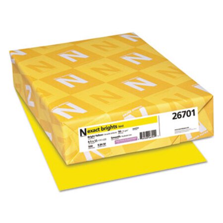 Picture of Exact Brights Paper, 20lb, 8.5 x 11, Bright Yellow, 500/ReamWAU-26701