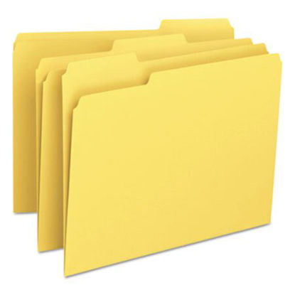 Picture of Colored File Folders, 1/3-Cut Tabs, Letter Size, Yellow, 100/BoxSMD-12943