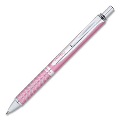 Picture of EnerGel Alloy RT Gel Pen, Retractable, Medium 0.7 mm, Black Ink, Pink BarrelPEN-BL407PA
