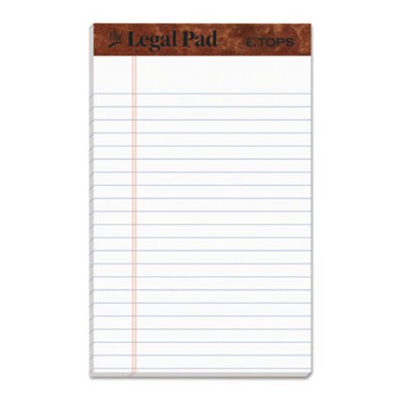Picture of "The Legal Pad" Perforated Pads, Narrow Rule, 5 x 8, White, 50 Sheets, DozenTOP-7500