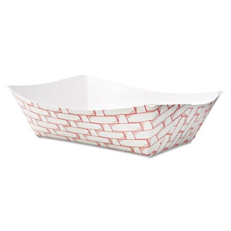 Picture of Paper Food Baskets, 3 lb Capacity, Red/White, 500/CartonBWK-30LAG300