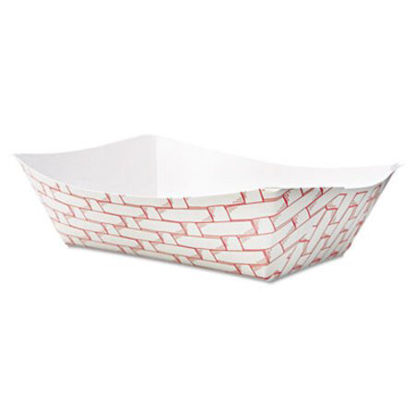 Picture of Paper Food Baskets, 3 lb Capacity, Red/White, 500/CartonBWK-30LAG300
