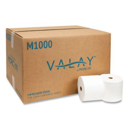 Picture of Small Core Bath Tissue, Septic Safe, 2-Ply, White, 1000 Sheets/Roll, 36 Roll/CartonMOR-M1000