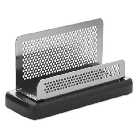 Picture of Distinctions Business Card Holder, Holds 50 2.25 x 4 Cards, 4.75 x 1.88 x 2.63, Metal/BlackROL-E23578