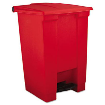 Picture of Indoor Utility Step-On Waste Container, Square, Plastic, 12 gal, RedRCP-6144RED