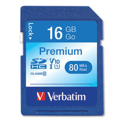 Picture of 16GB Premium SDHC Memory Card, UHS-I V10 U1 Class 10, Up to 80MB/s Read SpeedVER-96808