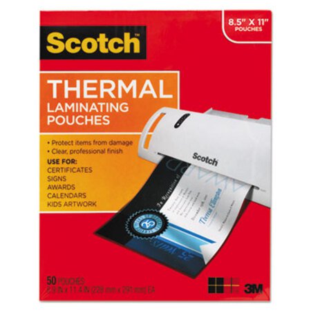 Picture of Laminating Pouches, 3 mil, 9" x 11.5", Gloss Clear, 50/PackMMM-TP385450
