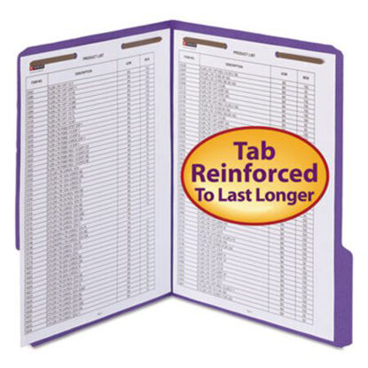 Picture of WaterShed/CutLess Reinforced Top Tab 2-Fastener Folders, 1/3-Cut Tabs, Letter Size, Purple, 50/BoxSMD-12442
