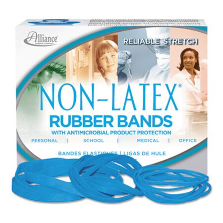 Picture of Antimicrobial Non-Latex Rubber Bands, Size 117B, 0.06" Gauge, Cyan Blue, 4 oz Box, 62/BoxALL-42179
