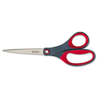 Picture of Precision Scissors, 8" Long, 3.13" Cut Length, Gray/Red Straight HandleMMM-1448