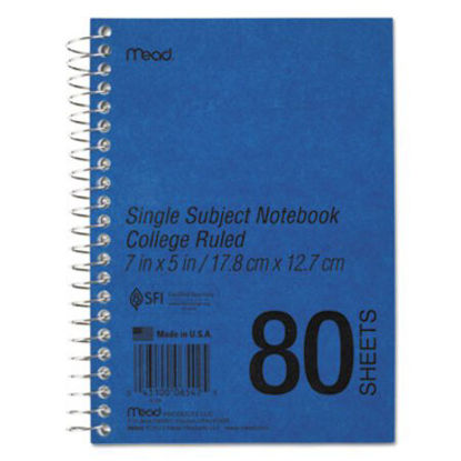 Picture of DuraPress Cover Notebook, 1 Subject, Medium/College Rule, Blue Cover, 7 x 5, 80 SheetsMEA-06542