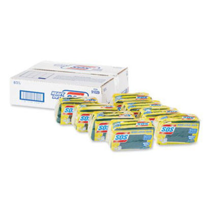 Picture of Heavy Duty Scrubber Sponge, 2.5 x 4.5, 0.9" Thick, Yellow/Green, 3/Pack, 8 Packs/CartonCLO-91029CT