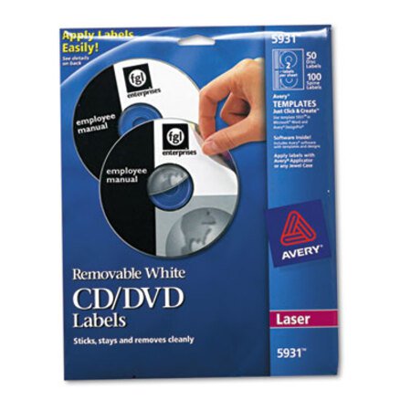Picture of Laser CD Labels, Matte White, 50/PackAVE-5931