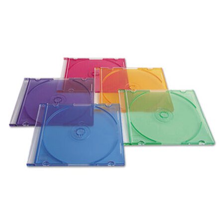 Picture of CD/DVD Slim Case, Assorted Colors, 50/PackVER-94178