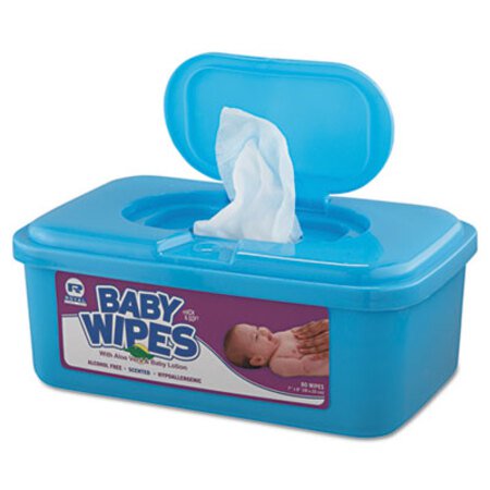 Picture of Baby Wipes Tub, White, 80/Tub, 12/CartonRPP-RPBWU80