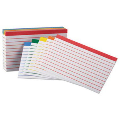 Picture of Color Coded Ruled Index Cards, 3 x 5, Assorted Colors, 100/PackOXF-04753