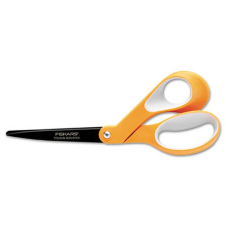 Picture of Premier Non-Stick Titanium Softgrip Scissors, 8" Long, 3.1" Cut Length, Orange/Gray Offset HandleFSK01005390